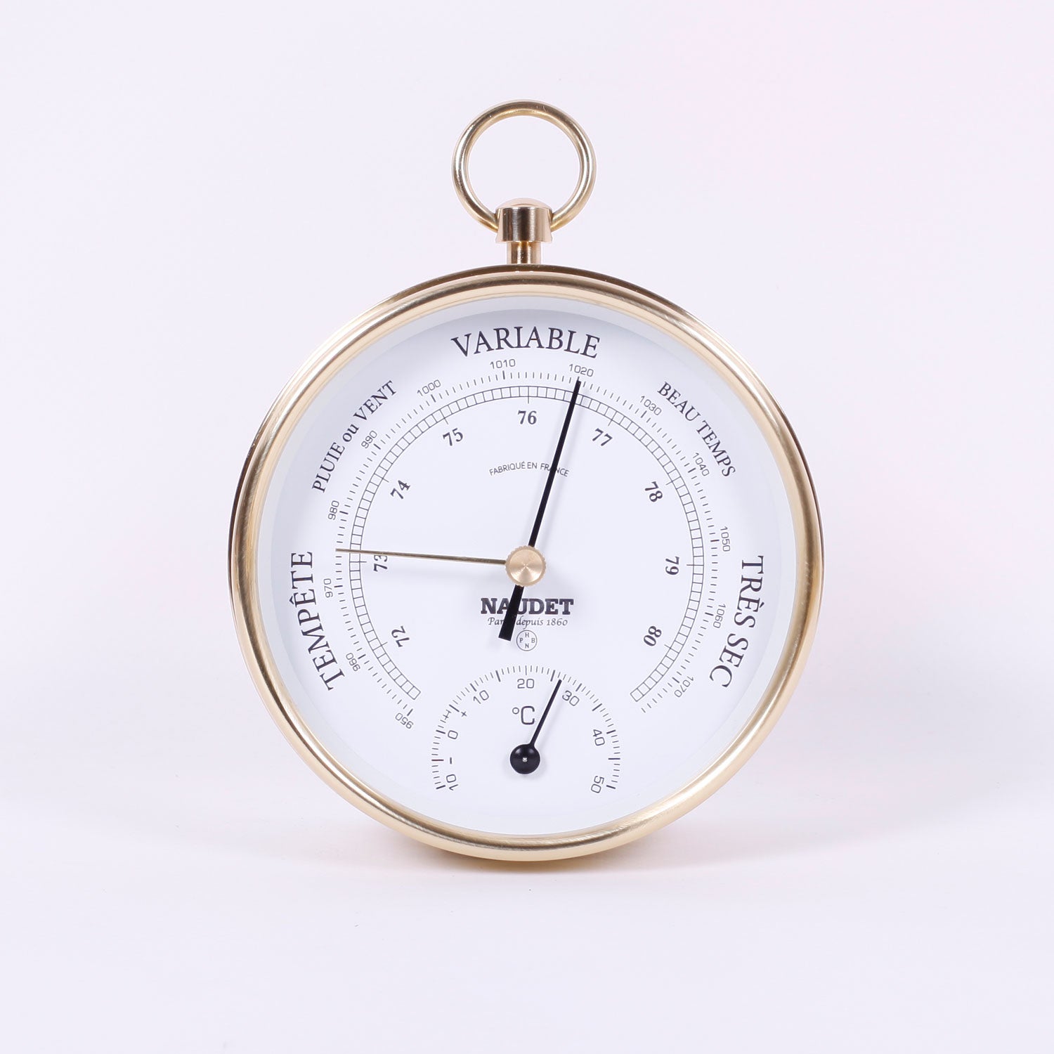 BAROMÈTRE & THERMOMÈTRE<br>À BÉLIÈRE Ø10CM