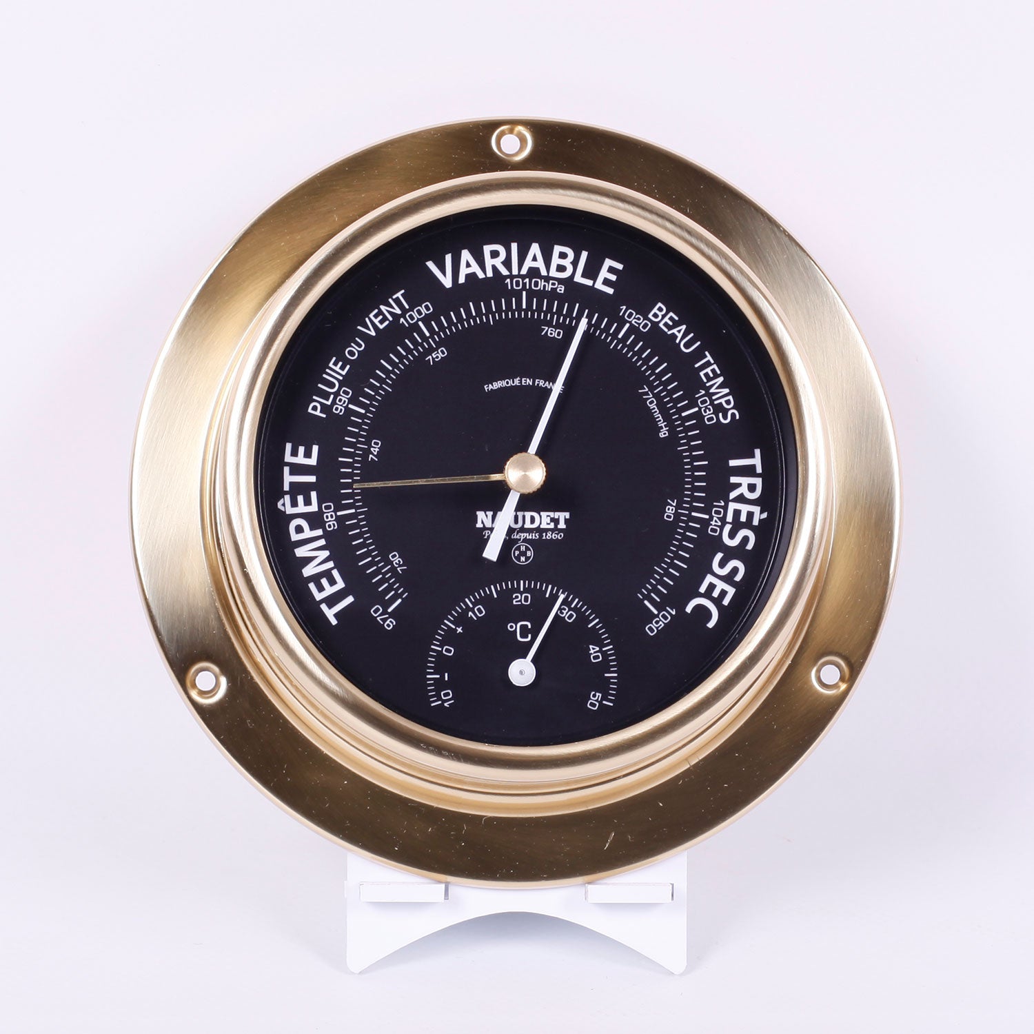 BAROMÈTRE & THERMOMÈTRE<br>À COLLERETTE Ø13CM