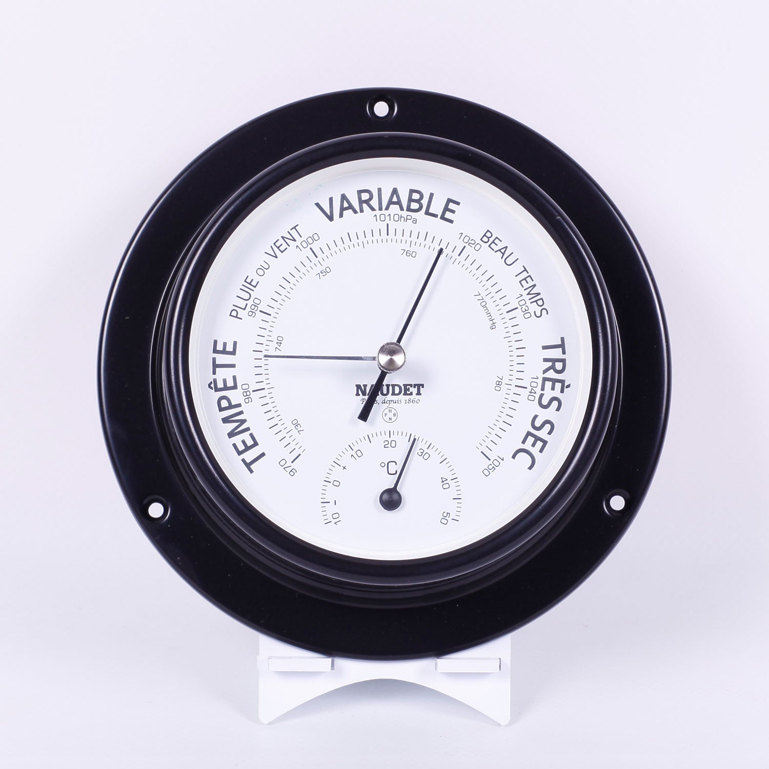 BAROMÈTRE & THERMOMÈTRE<br>À COLLERETTE Ø13CM