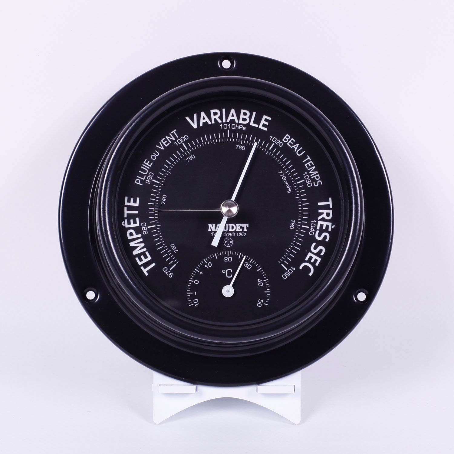 BAROMÈTRE & THERMOMÈTRE<br>À COLLERETTE Ø13CM
