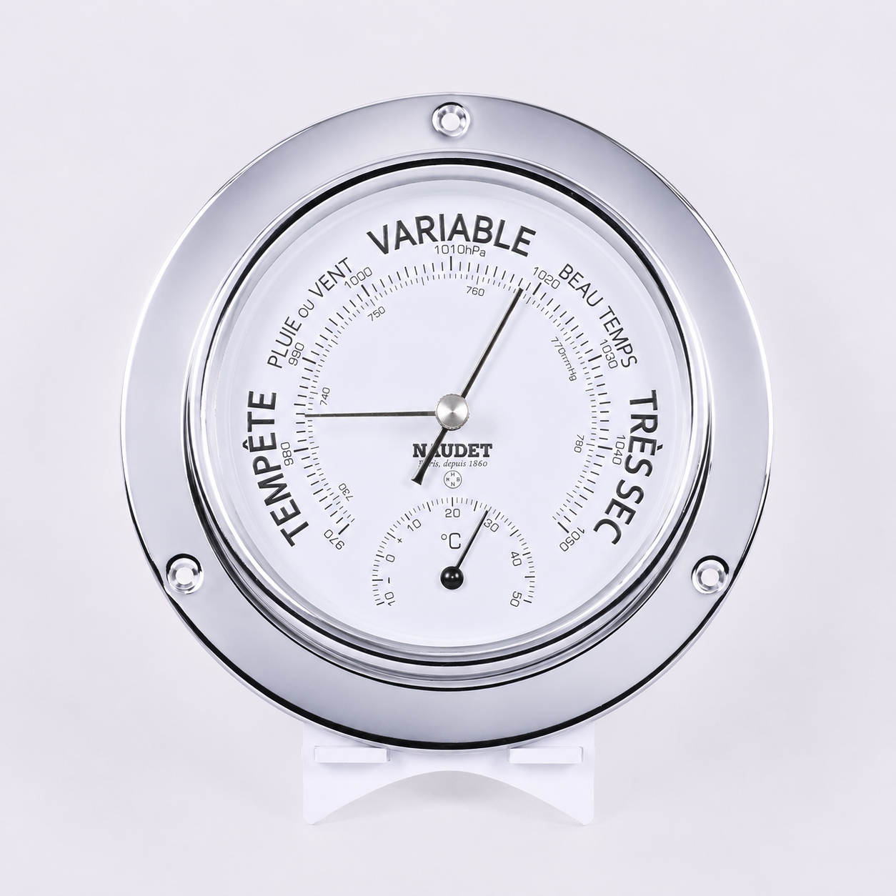 BAROMÈTRE & THERMOMÈTRE<br>À COLLERETTE Ø13CM