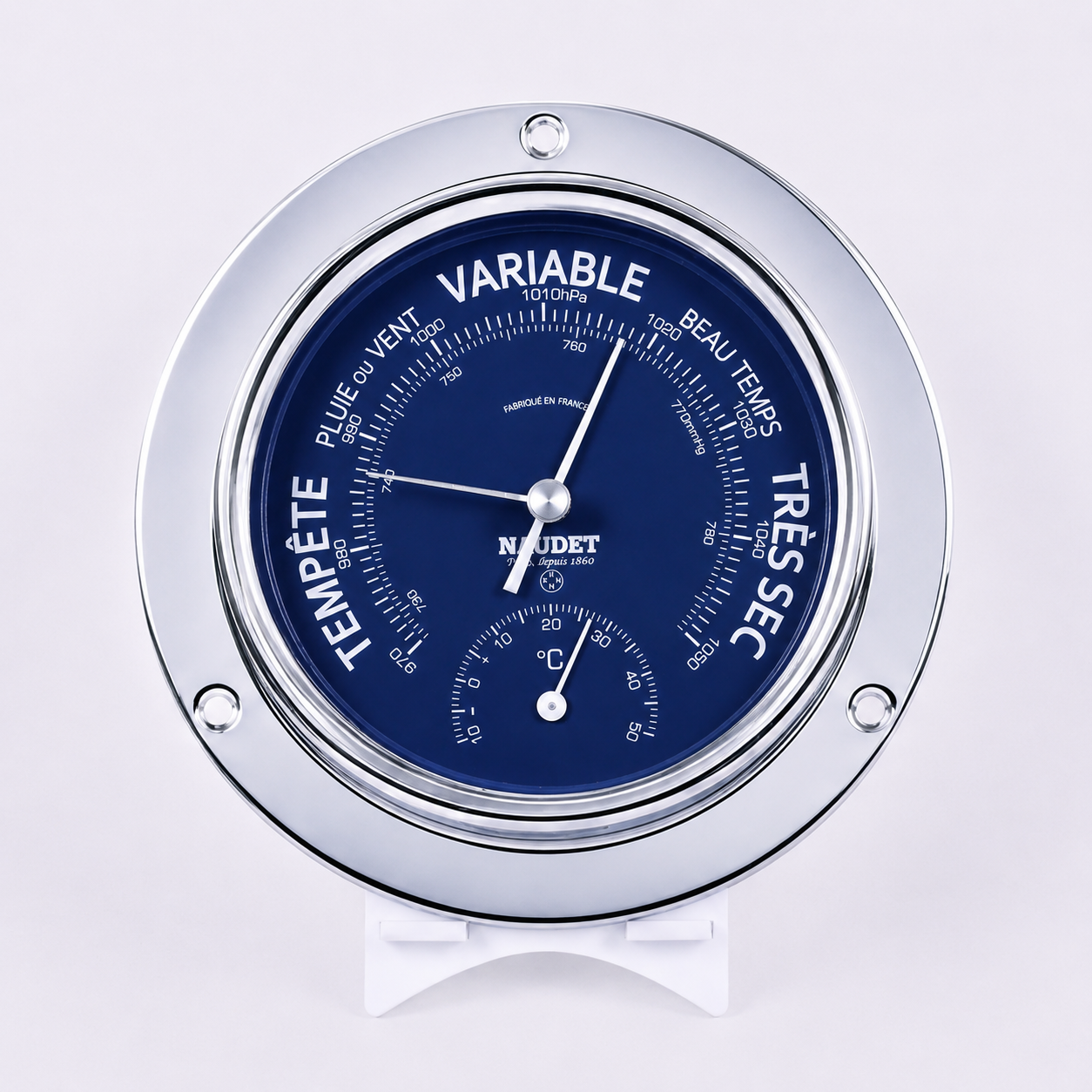 BAROMÈTRE & THERMOMÈTRE<br>À COLLERETTE Ø13CM