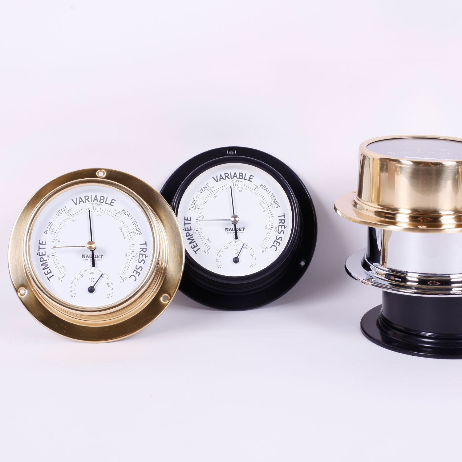 BAROMÈTRE & THERMOMÈTRE<br>À COLLERETTE Ø13CM