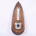 BAROMÈTRE THERMOMÈTRE SCULPTÉ<br>53CM – RÉSTAURÉ