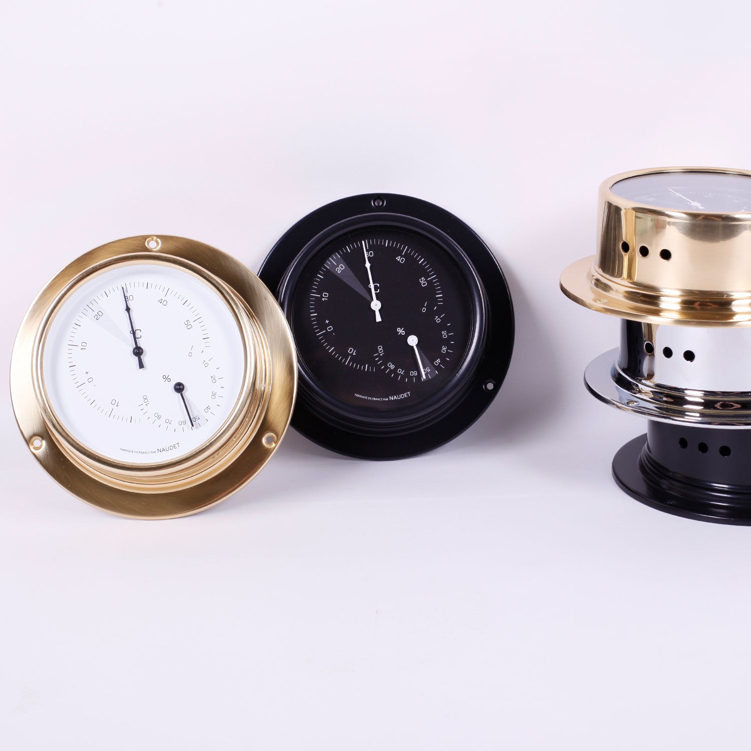 THERMOMÈTRE / HYGROMÈTRE À COLLERETTE<br>Ø13CM